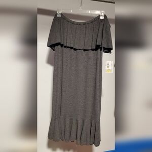 LulaRoe Cici 3XL Gray ruffle top dress